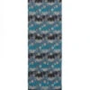 Soft Cat Motif Fringed Scarf - Turquoise Black