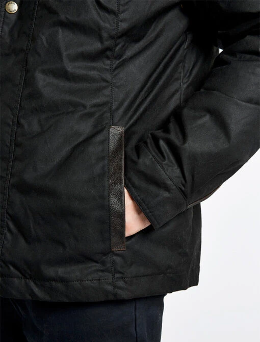 Carrickfergus Men's Waxed Jacket - Black – Bild 6