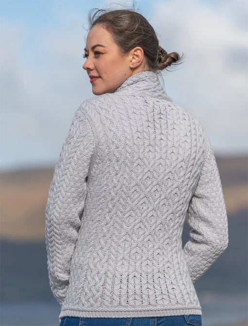 Women's Aran Jacket With Side Zip – Bild 7