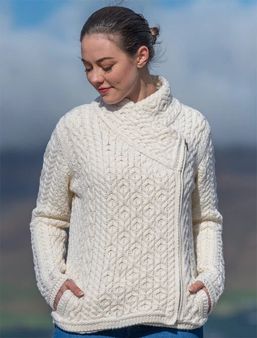 Women's Aran Jacket With Side Zip – Bild 18
