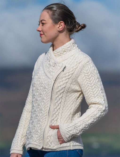 Women's Aran Jacket With Side Zip – Bild 5