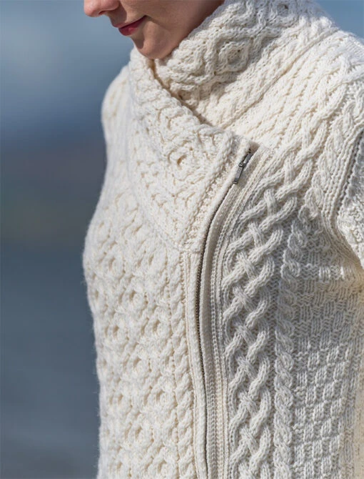 Women's Aran Jacket With Side Zip – Bild 13