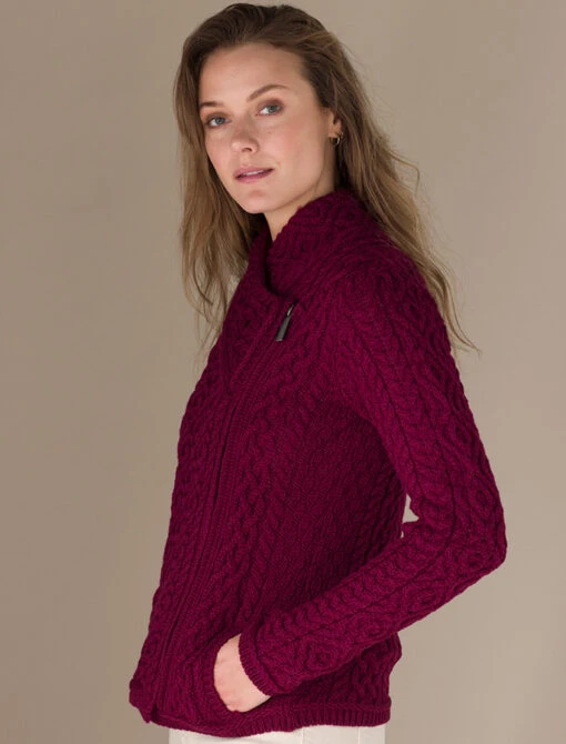 Women's Aran Jacket With Side Zip – Bild 12