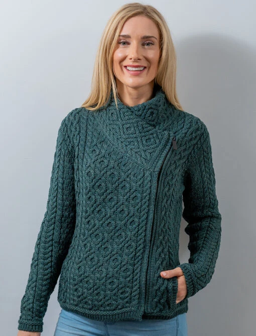 Women's Aran Jacket With Side Zip – Bild 3