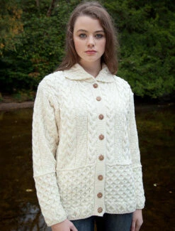 Honeycomb Button-Up Cardigan -Modekleidung A897lead2 50781.1713786976
