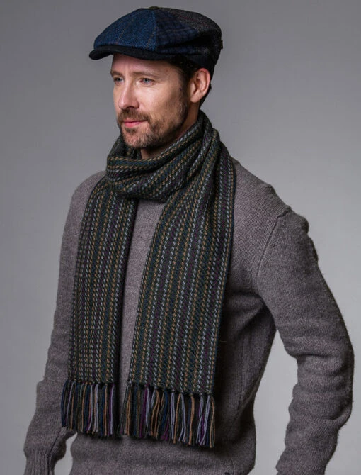 Alpaca Scarf - Charcoal Mustard & Lilac – Bild 2