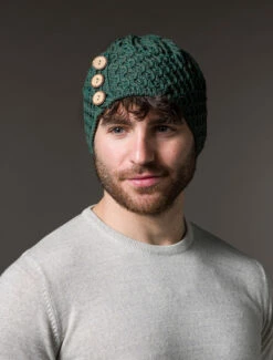 Men's Merino Honeycomb Pom Pom Hat -Modekleidung Aran L4A3228 1 75052.1718977888