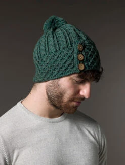 Men's Merino Honeycomb Pom Pom Hat -Modekleidung Aran L4A3230 1 77251.1718977888