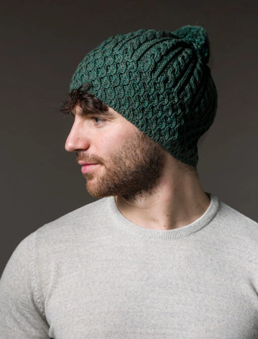 Men's Merino Honeycomb Pom Pom Hat – Bild 2