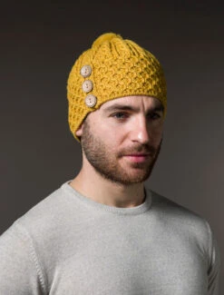 Men's Merino Honeycomb Pom Pom Hat -Modekleidung Aran L4A3242 1 75816.1718977889