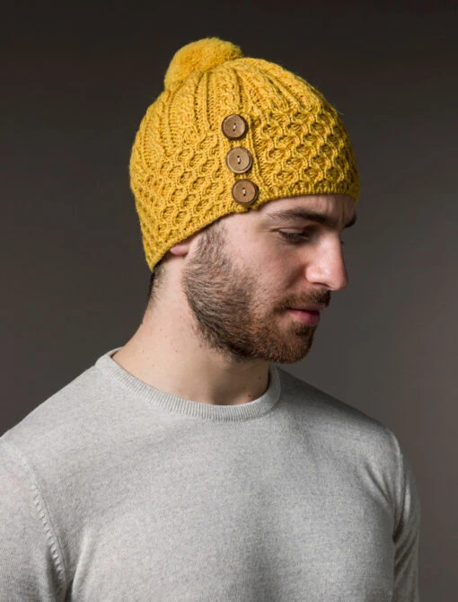 Men's Merino Honeycomb Pom Pom Hat – Bild 16