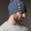 Men's Merino Honeycomb Pom Pom Hat