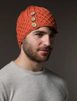 Men's Merino Honeycomb Pom Pom Hat -Modekleidung Aran L4A3318 1 14809.1718977889