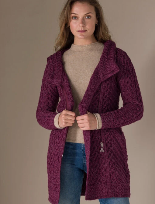 Claddagh Heart Design Side Zip Coatigan – Bild 19