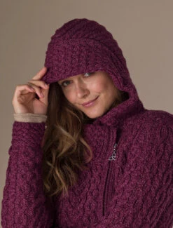 Claddagh Heart Design Side Zip Coatigan -Modekleidung Aran L4A7250 93555.1718916637