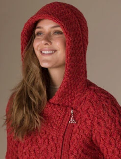 Claddagh Heart Design Side Zip Coatigan -Modekleidung Aran L4A7321 59986.1718916640