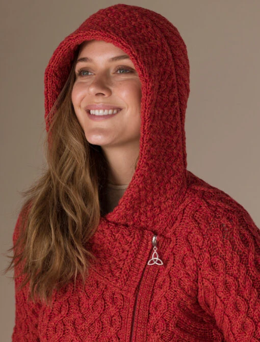 Claddagh Heart Design Side Zip Coatigan – Bild 5