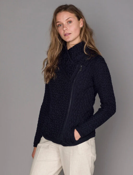 Women's Aran Jacket With Side Zip – Bild 2