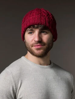 Aran Heritage Cable Wool Hat -Modekleidung B387 Cassat Red Copy 03074.1681309880