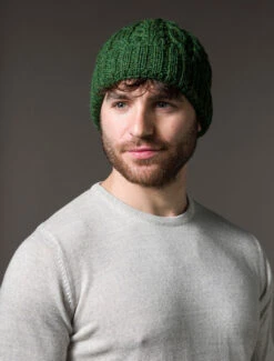 Aran Heritage Cable Wool Hat -Modekleidung B387 Celtic Green Copy 18357.1681309700