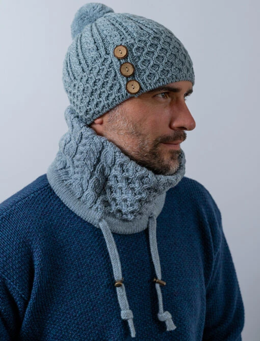 Men's Merino Honeycomb Pom Pom Hat – Bild 7