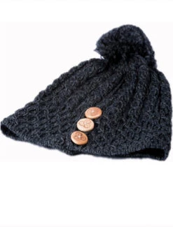 Men's Merino Honeycomb Pom Pom Hat -Modekleidung B595 derby 03576.1680604241