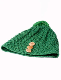 Men's Merino Honeycomb Pom Pom Hat -Modekleidung B595 Kiwi 31255.1718977890