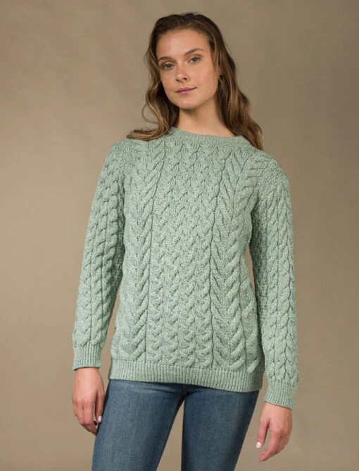 Women's Super Soft Aran Crew Neck Sweater – Bild 2
