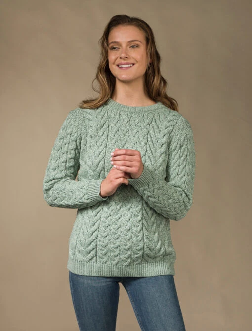Women's Super Soft Aran Crew Neck Sweater – Bild 5