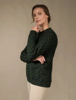 Women's Super Soft Aran Crew Neck Sweater -Modekleidung B689w Seaweed Green 2 55254.1673753043