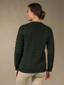 Women's Super Soft Aran Crew Neck Sweater -Modekleidung B689w Seaweed Green 4 03031.1673753043