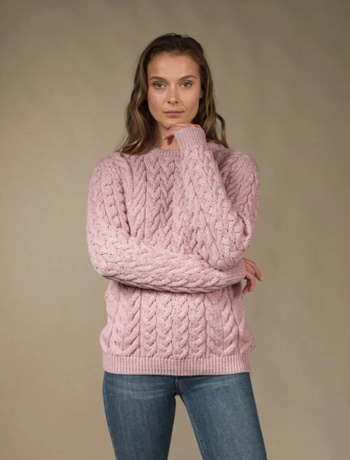 Women's Super Soft Aran Crew Neck Sweater – Bild 13