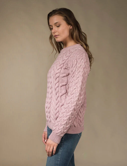 Women's Super Soft Aran Crew Neck Sweater – Bild 12