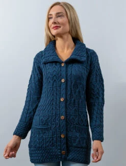 Button-Down Patchwork Cardigan -Modekleidung B813 Atlantic 92405.1693584562