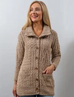 Button-Down Patchwork Cardigan -Modekleidung B813 Wicker 32847.1673752979