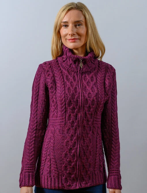 Cable Aran Cardigan With Zipper – Bild 7