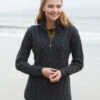 Cable Aran Cardigan With Zipper