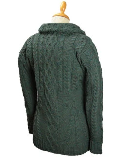 Cable Aran Cardigan With Zipper -Modekleidung B926back 07558.1491486155