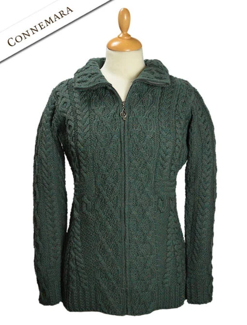 Cable Aran Cardigan With Zipper – Bild 4