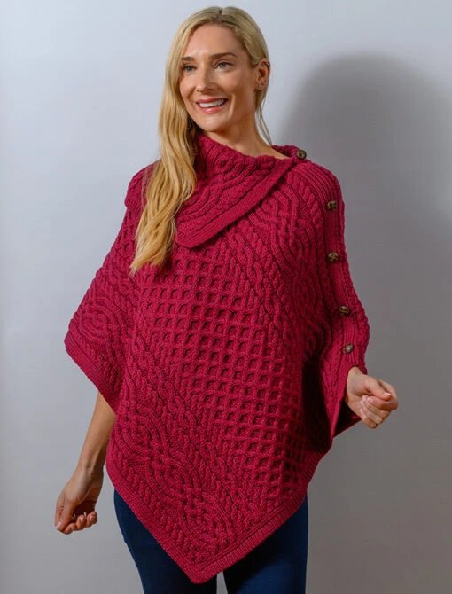 Ladies Merino Button Poncho – Bild 9