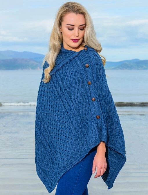 Ladies Merino Button Poncho – Bild 7