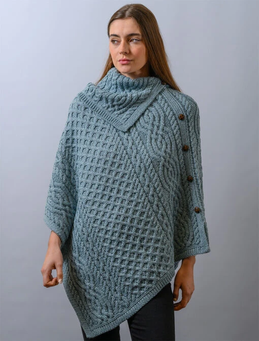 Ladies Merino Button Poncho – Bild 5