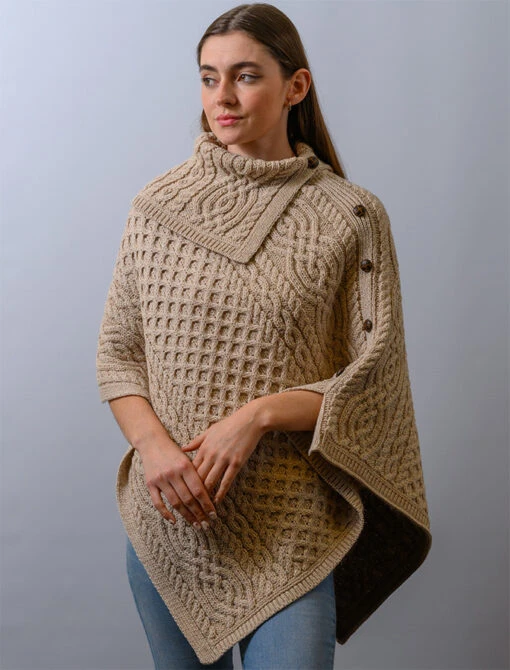 Ladies Merino Button Poncho – Bild 11