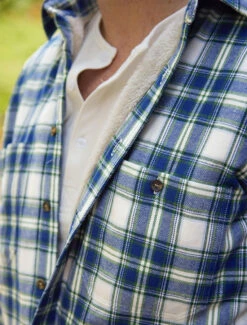 Fleece Lined Flannel Shirt - Douglas Blue Tartan