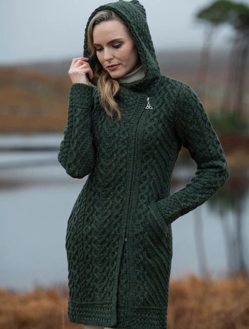 Claddagh Heart Design Side Zip Coatigan – Bild 14