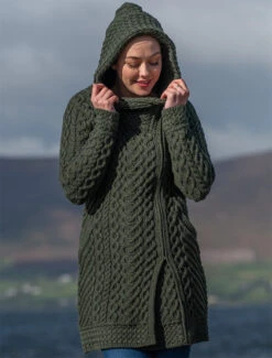 Claddagh Heart Design Side Zip Coatigan -Modekleidung HD4918 Connemara Green 3 99278.1718916638
