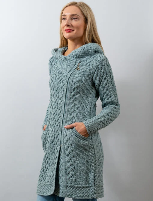 Claddagh Heart Design Side Zip Coatigan – Bild 13