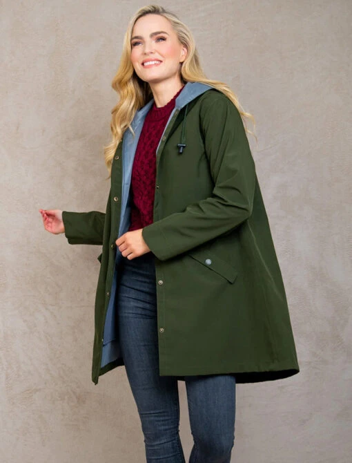 Fiadh Ladies Waterproof 3/4 Coat - Olive – Bild 2