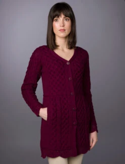 ‎Aran A-Line Lace‎ Cardigan -Modekleidung L4A5494 46289.1669214938