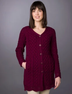 ‎Aran A-Line Lace‎ Cardigan -Modekleidung L4A5496 85955.1669214916